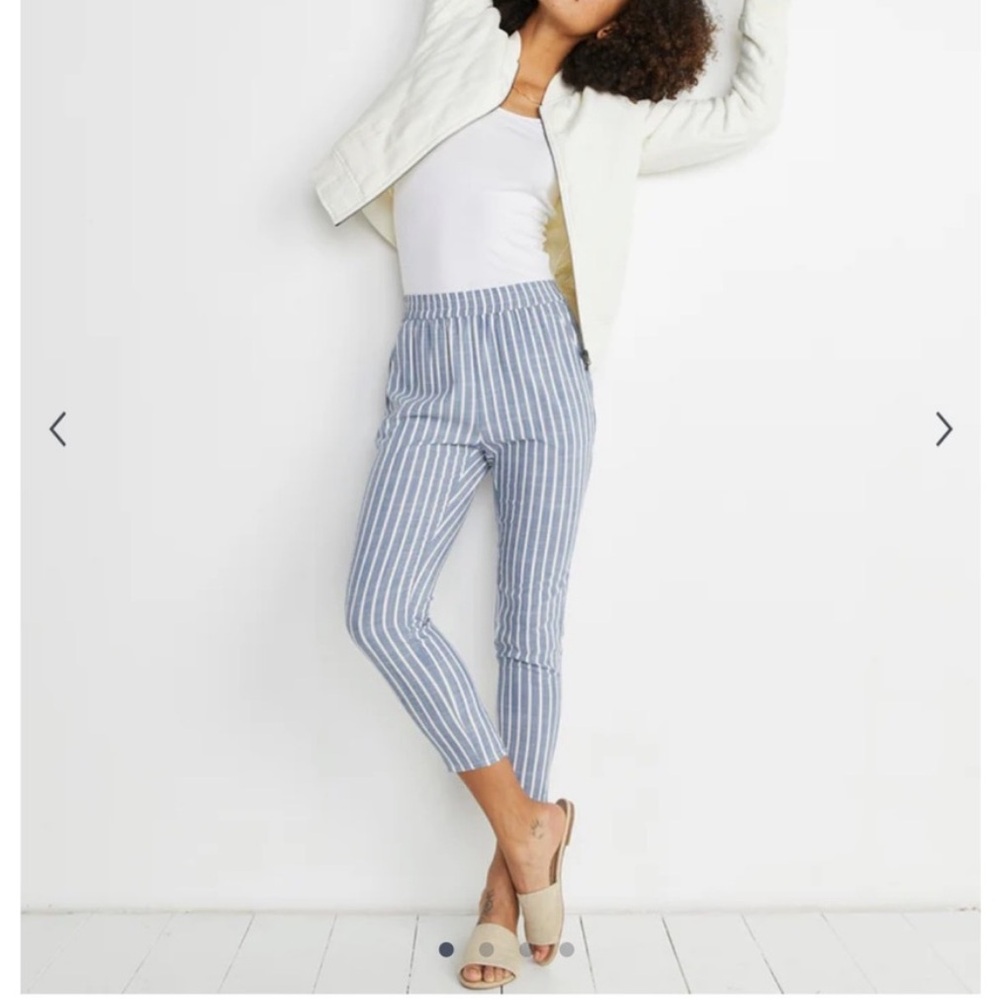 Marine Layer Light Blue Striped Joggers